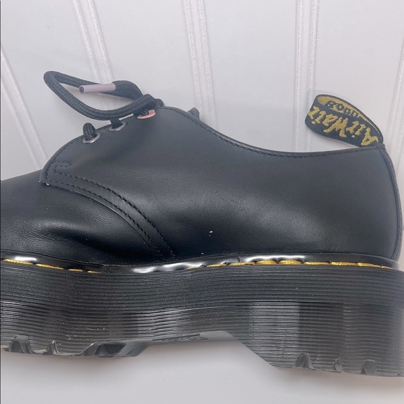 Dr. Martens 1461 Quad Heart Platform Shoes with Pink Heart Accents - Picture 7 of 14